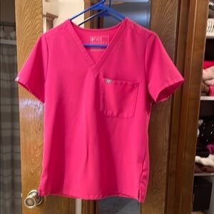 Figs Women's Top in Bright Pink